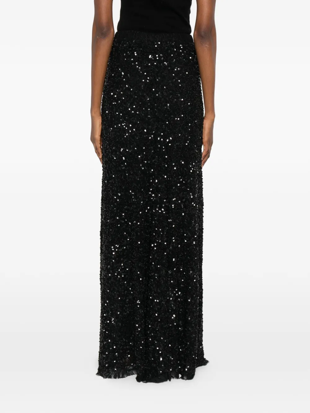 P.A.R.O.S.H. Maxi-rok met pailletten Zwart