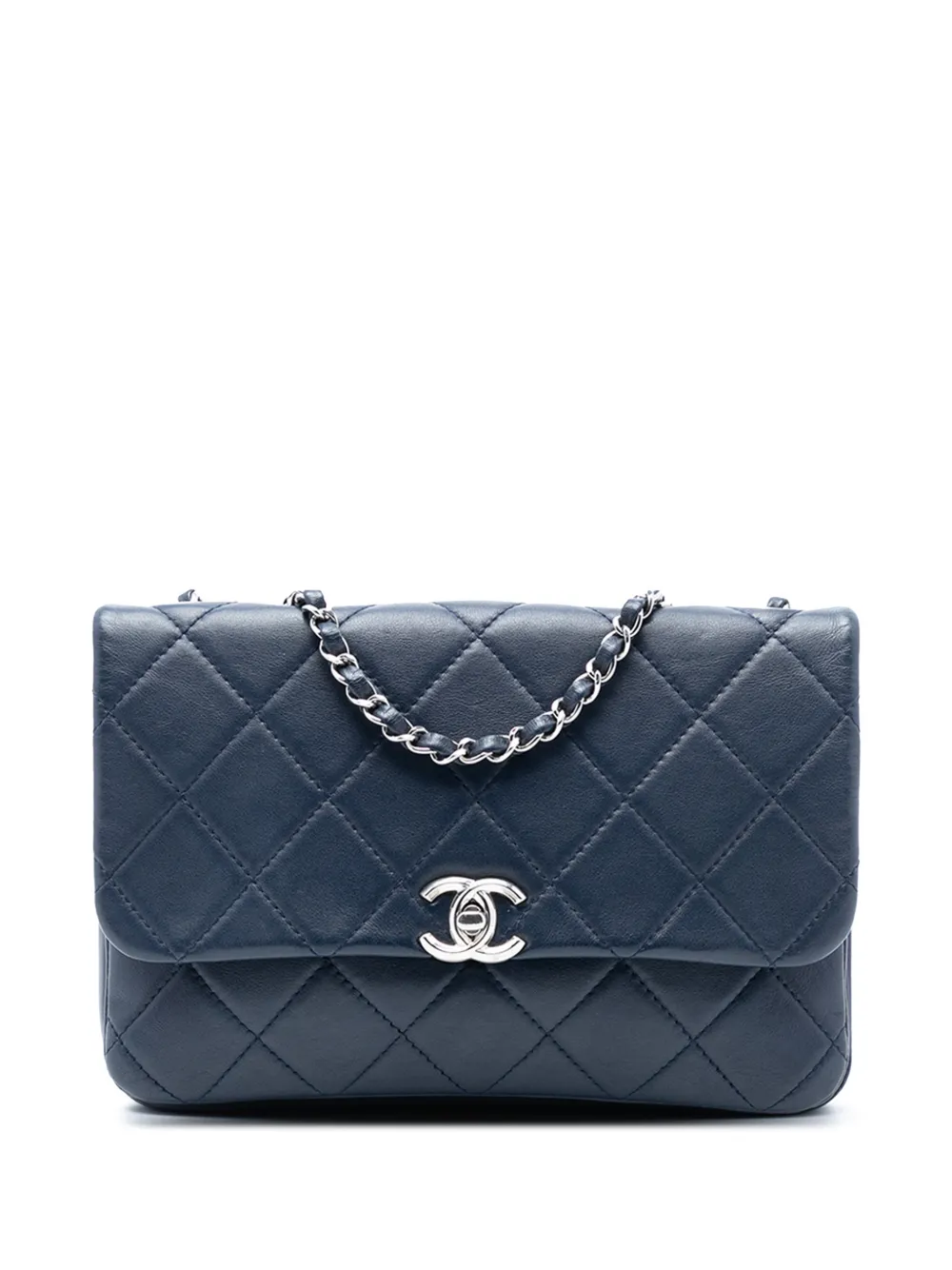CHANEL Pre-Owned 2019 CC Quilted Calfskin Zipped Flap crossbody bag - Blu