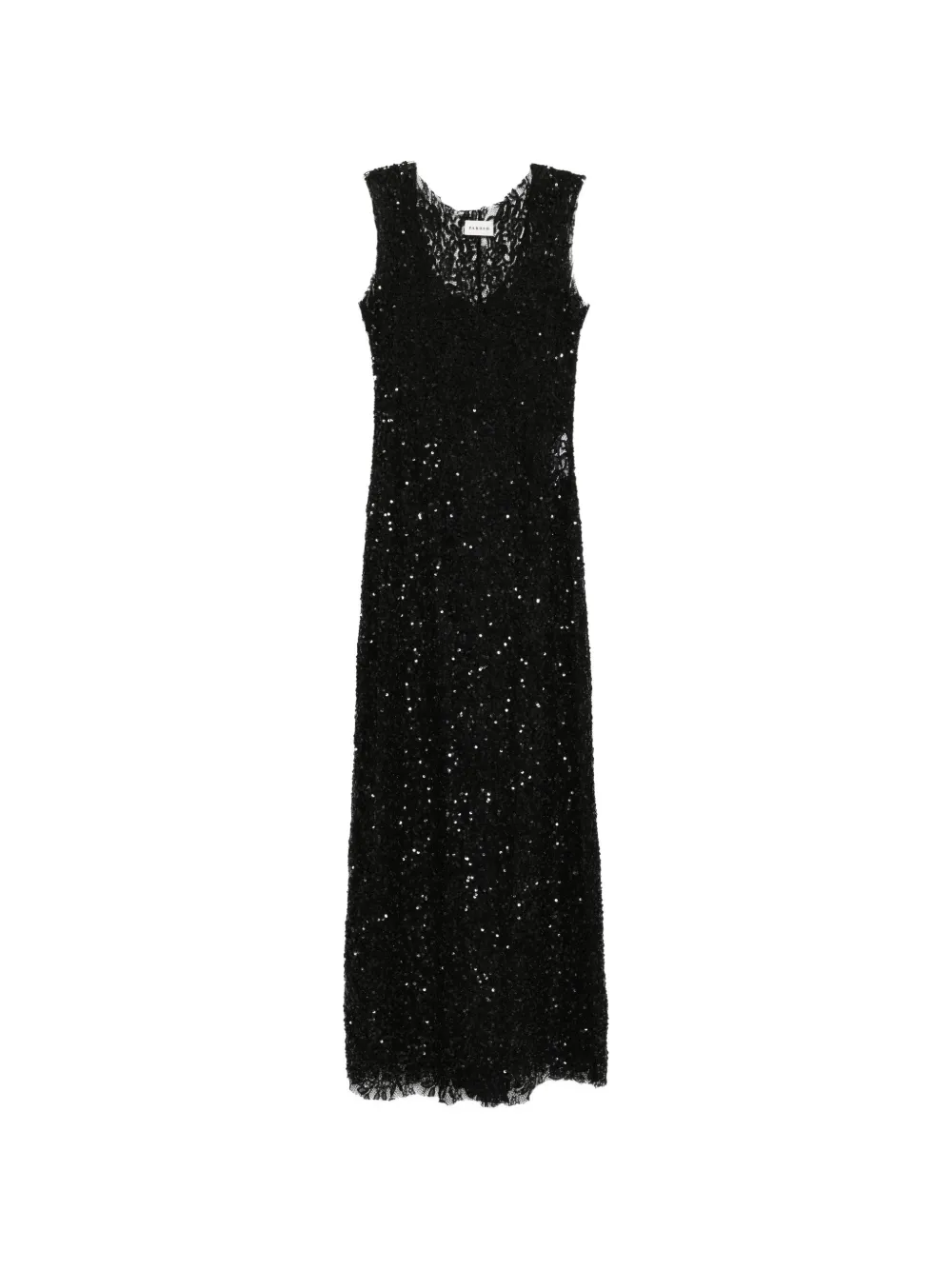 P.a.r.o.s.h Sequin-embellished Sleeveless Maxi Dress In Black