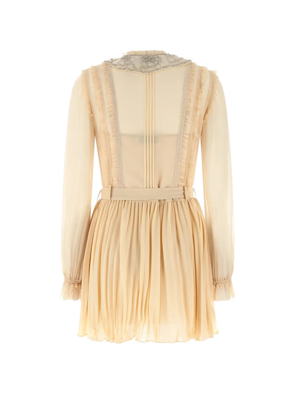 Self-Portrait Jurk met ruches Beige