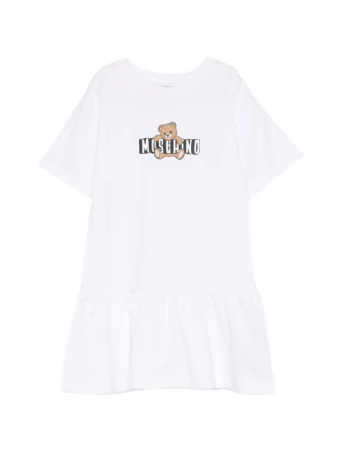 Moschino Kids teddy-graphic ruffled dress
