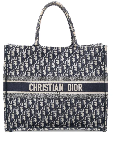 Christian Dior Pre-Owned tote Book Oblique grande de lona con bordado 2021