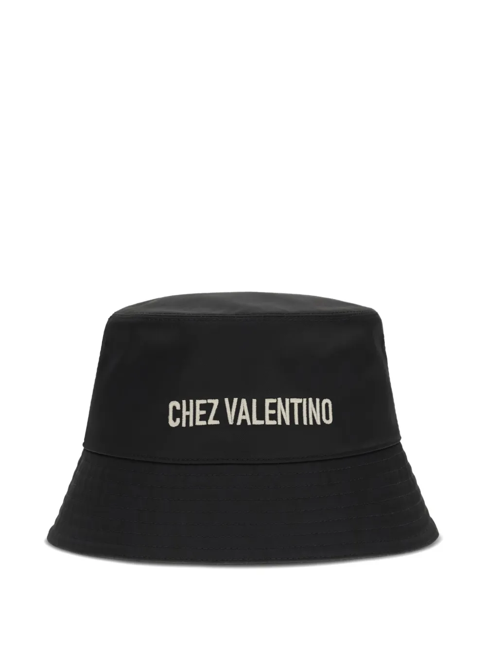 Valentino Garavani Cappello bucket Chez con logo - Nero