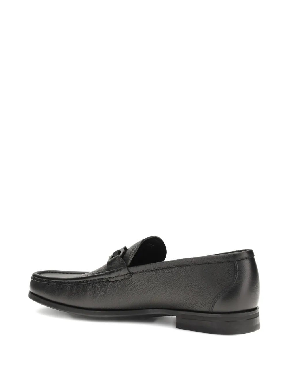 Ferragamo Leren loafers met Gancini-verfraaiing Zwart