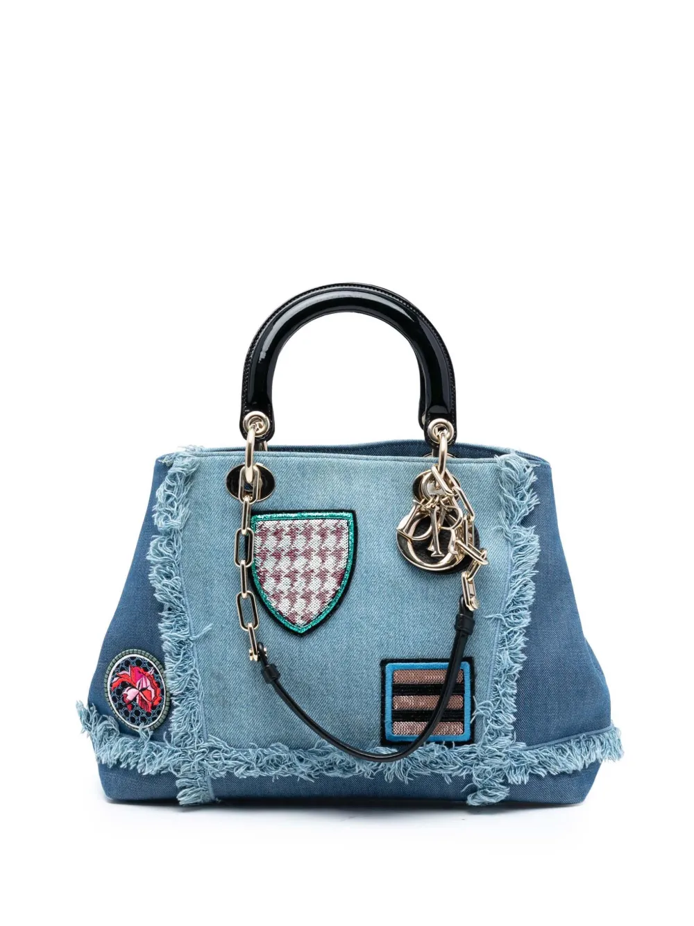 Christian Dior Pre-Owned 2015 Denim Patch D Light satchel - Blu