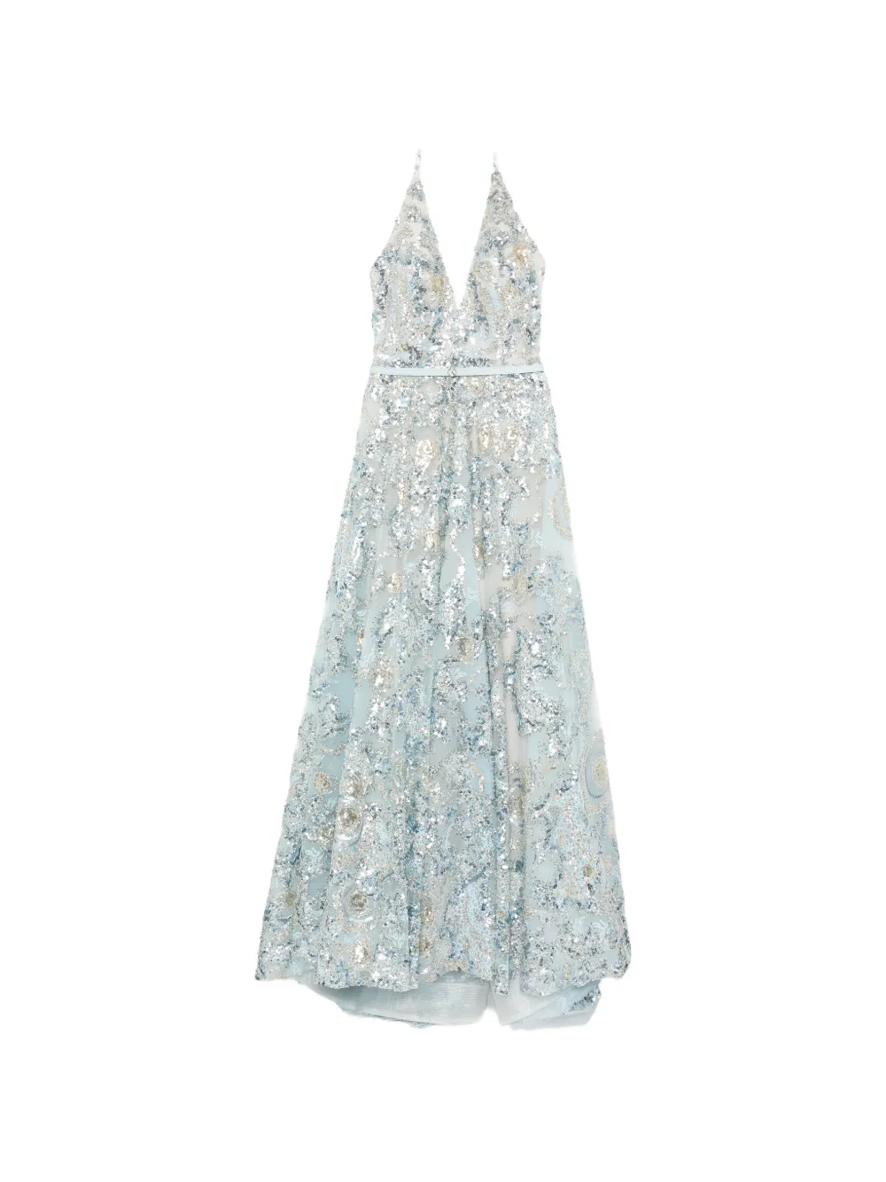 Saiid Kobeisy embroidered long dress - Blu