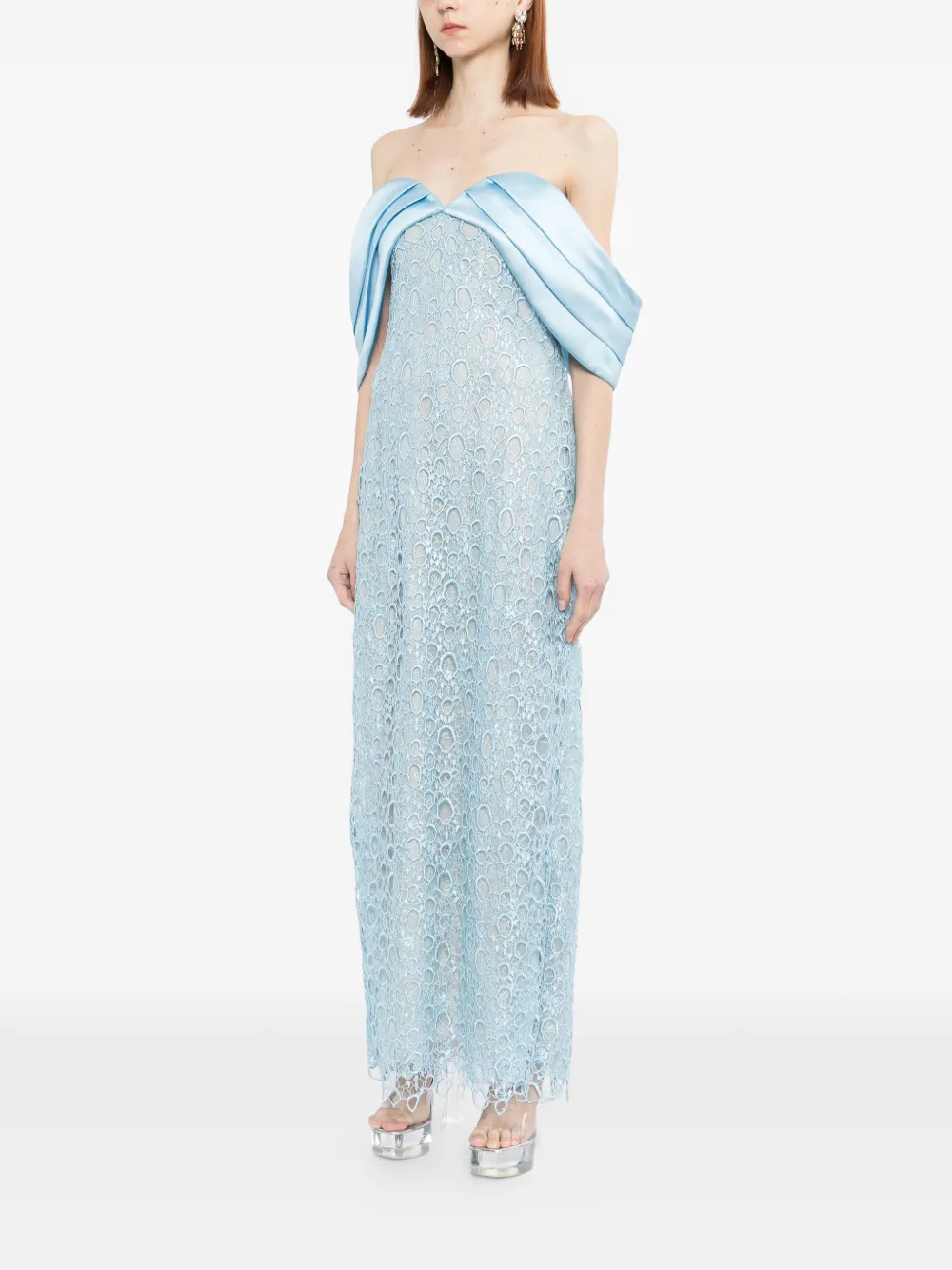 Saiid Kobeisy Guipure midi-jurk Blauw