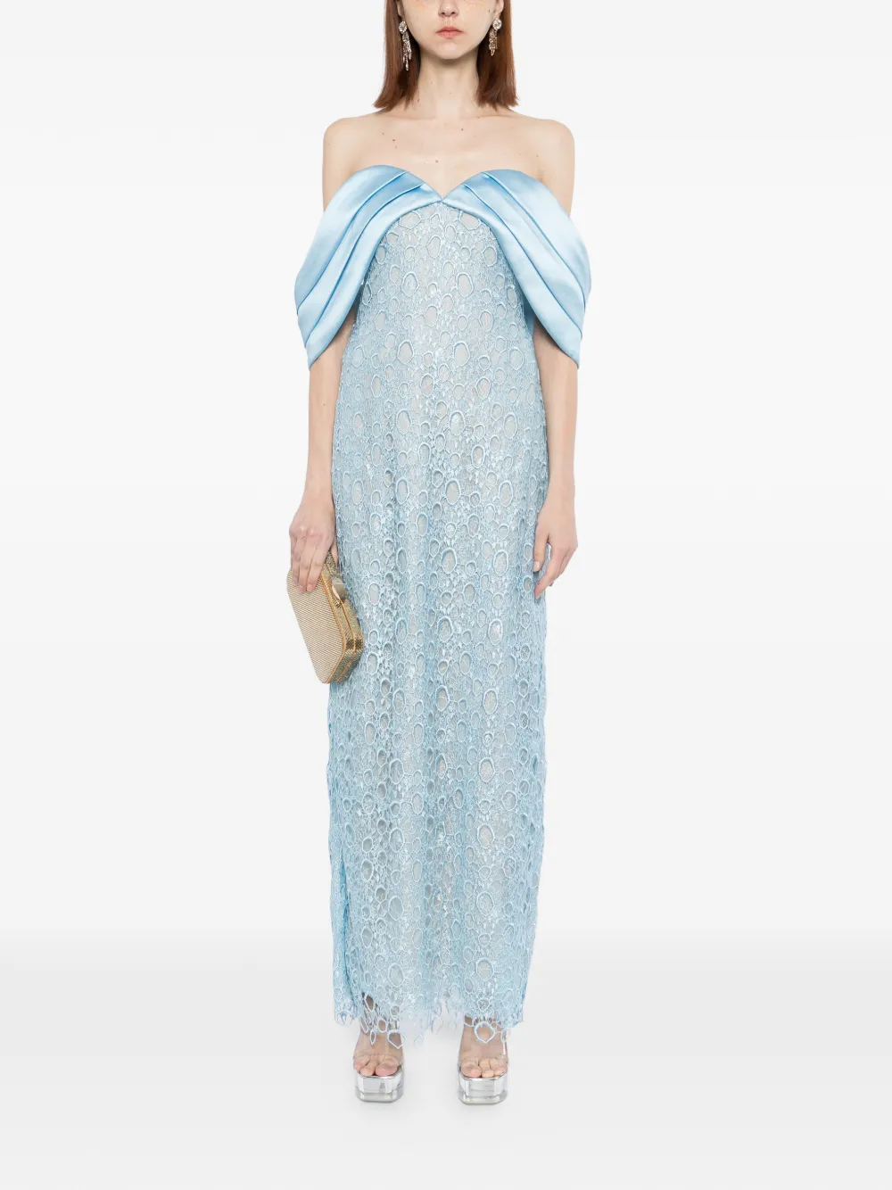 Saiid Kobeisy Guipure midi-jurk Blauw