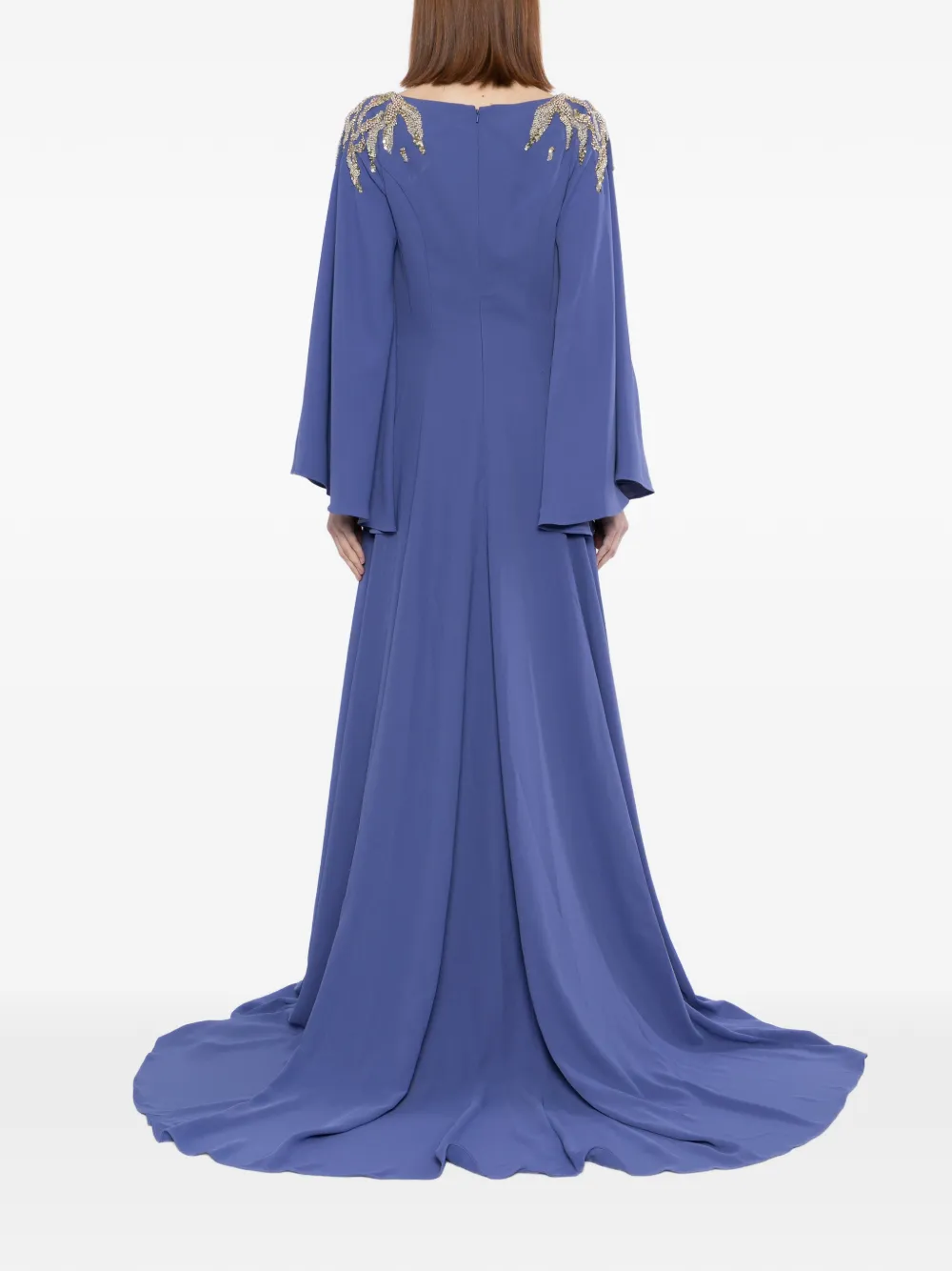Saiid Kobeisy Verfraaide crêpe tuniek Blauw