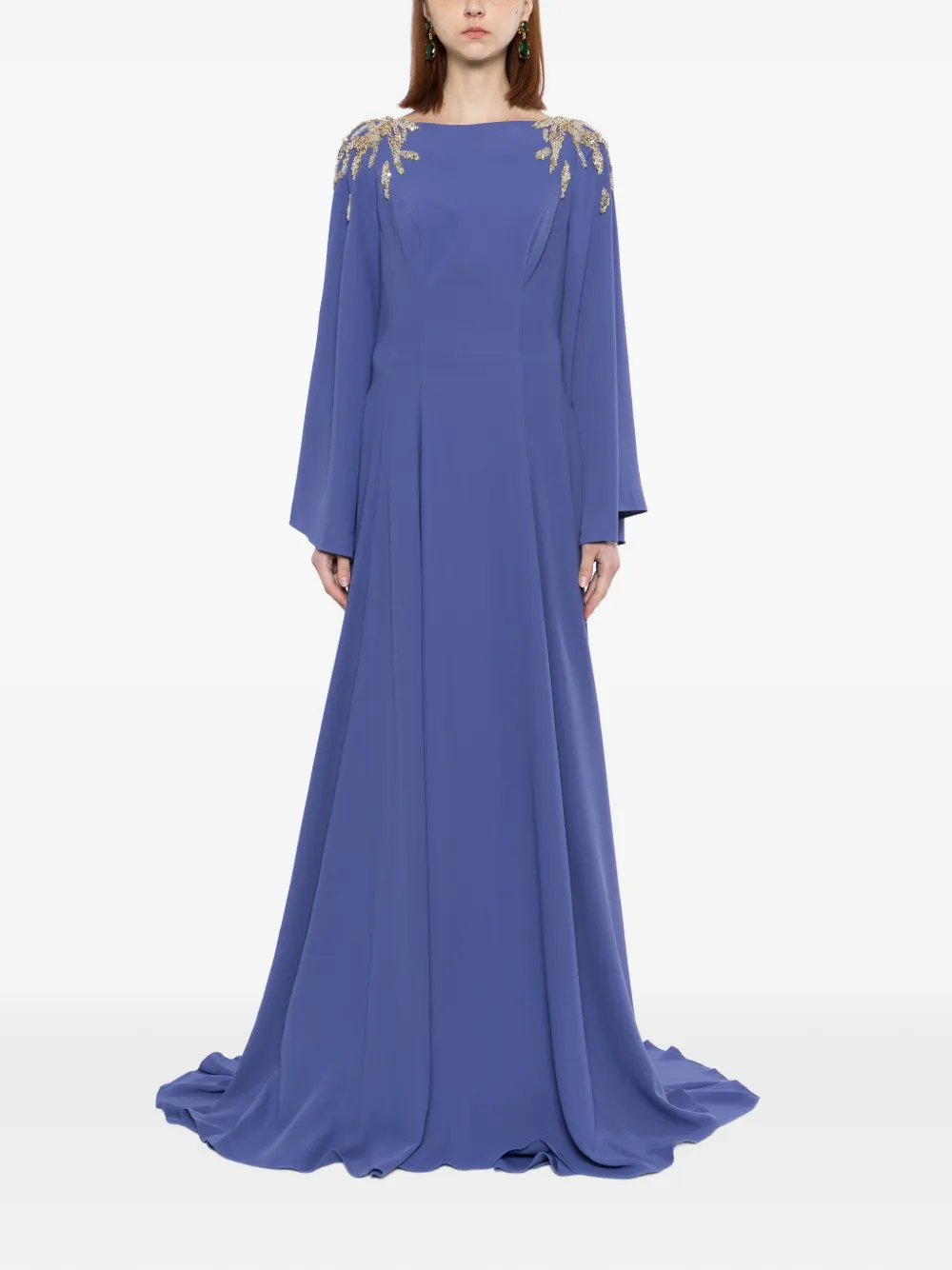 Saiid Kobeisy Verfraaide crêpe tuniek Blauw