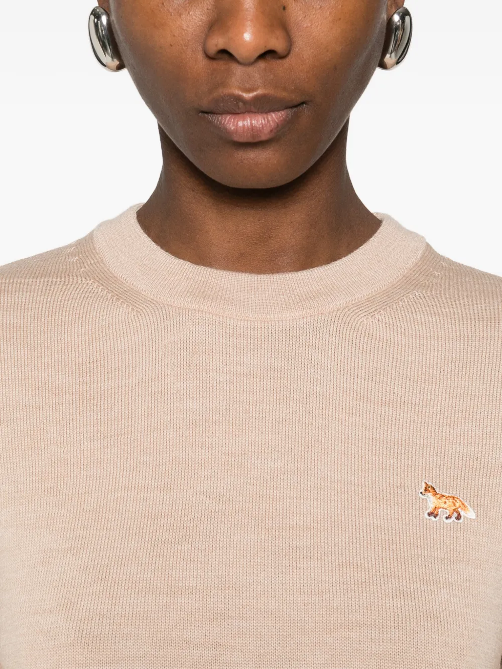 Maison Kitsuné Trui met ronde hals Beige