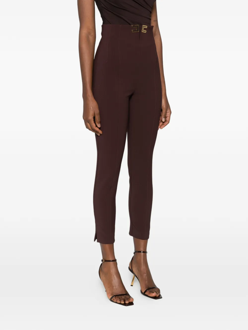 Elisabetta Franchi High waist broek Bruin