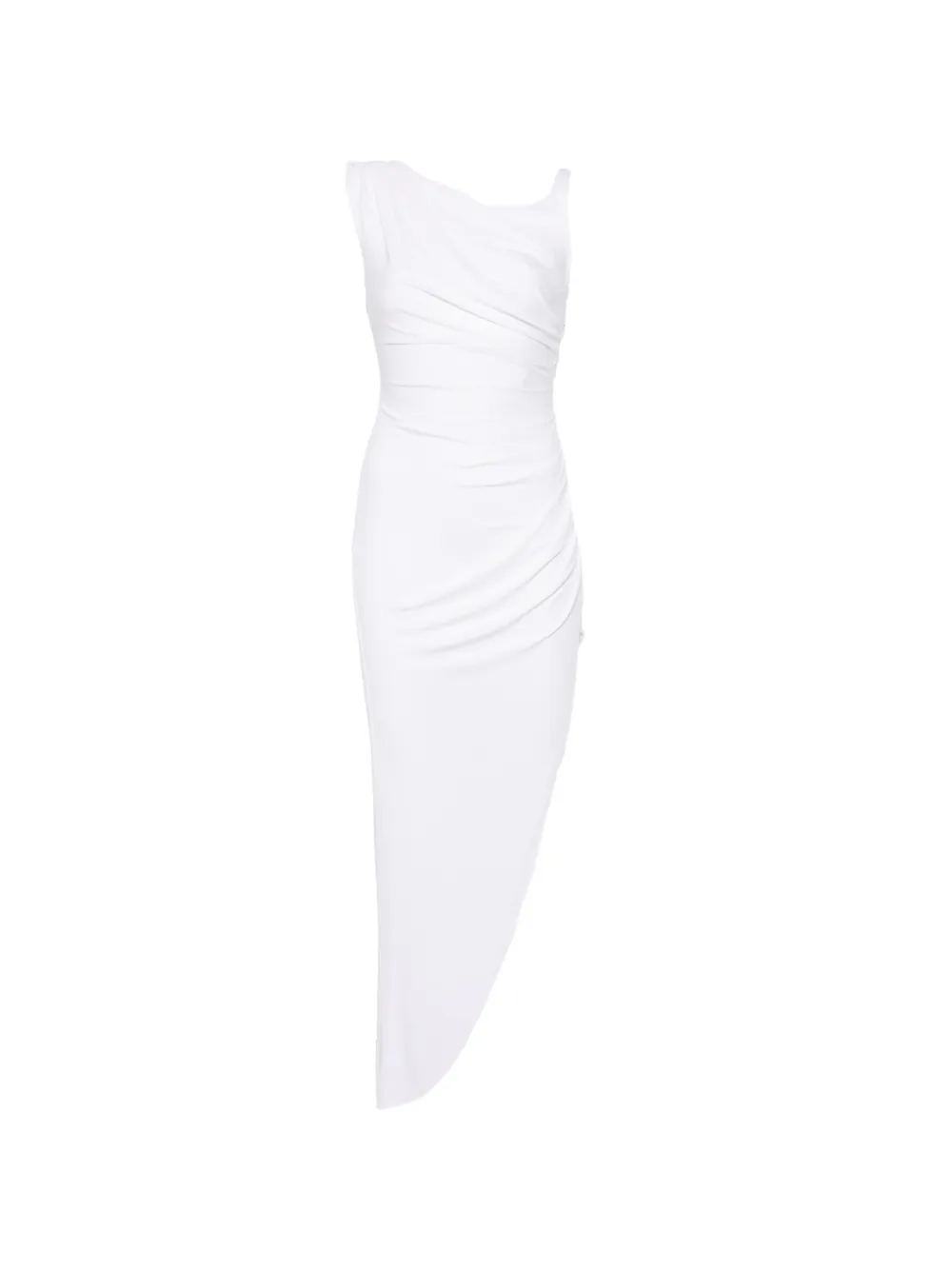 Elisabetta Franchi asymmetric draped midi dress - Bianco