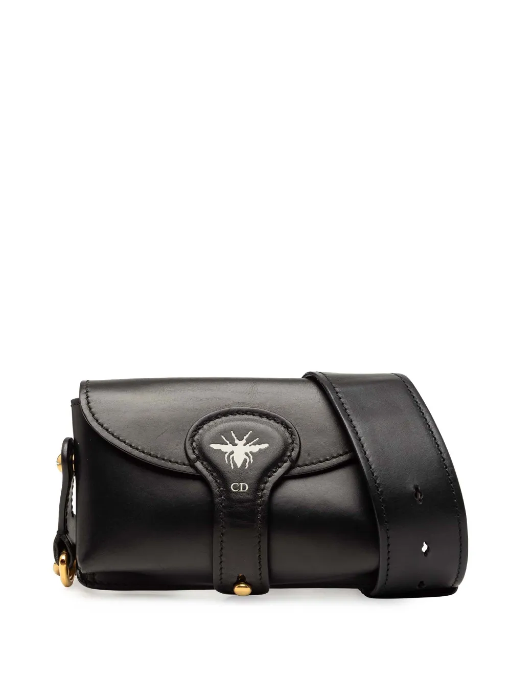 Christian Dior Pre-Owned Borsa a tracolla D Bee Saddle mini in pelle 2016 - Nero