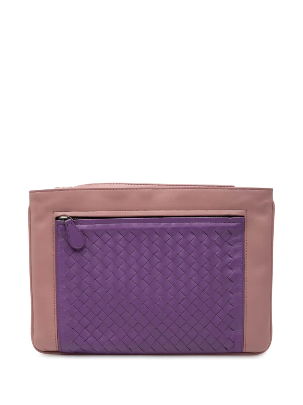 Bottega Veneta Pre-Owned 2012-2025 Bicolor Nappa Intrecciato Wristlet clutch bag - Rosa