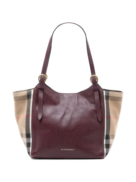 Burberry Pre-Owned 2000-2017 Small Leather and House Check Canvas Canterbury tote bag