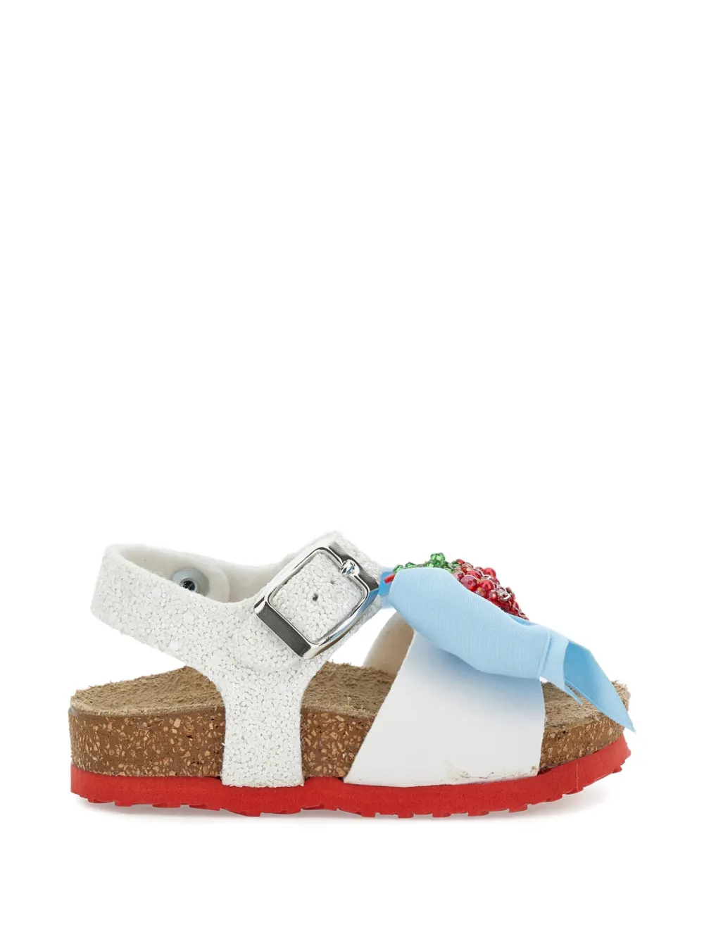 Monnalisa beaded bow sandal Wit