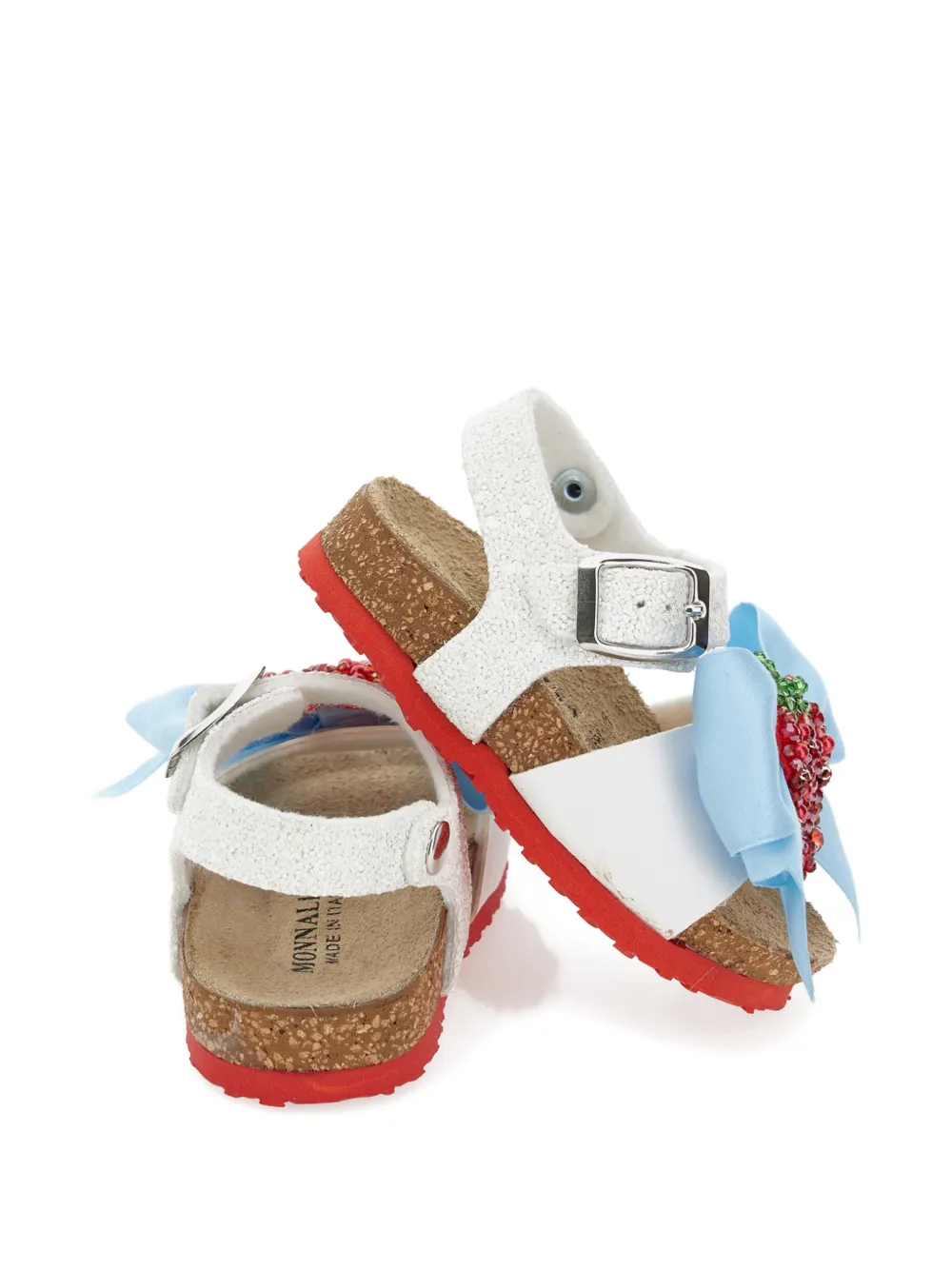 Monnalisa beaded bow sandal Wit