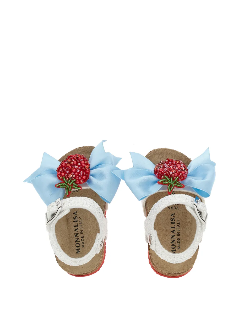 Monnalisa beaded bow sandal Wit