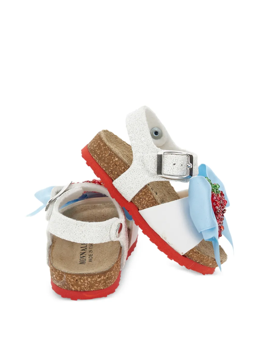  Monnalisa Beaded Bow Sandal - White 