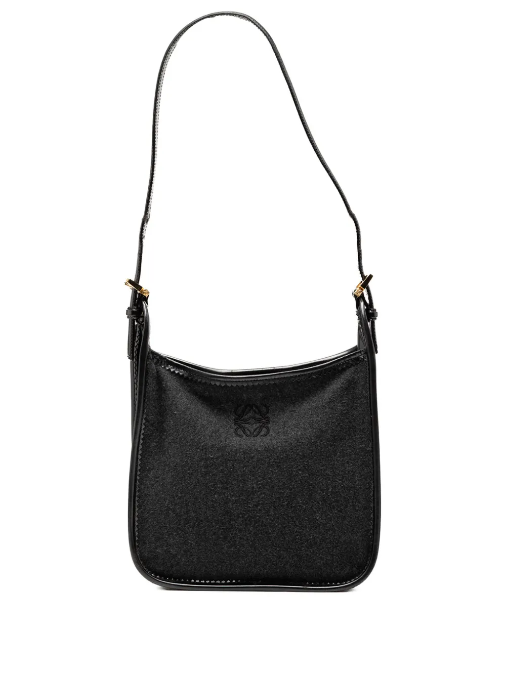 Loewe Pre-Owned 2010-2025 Wool Anagram shoulder bag - Grigio