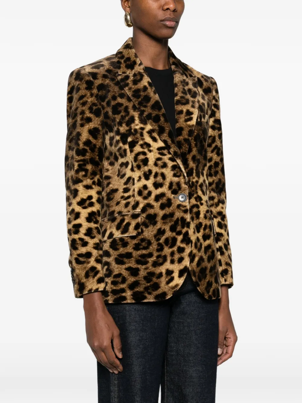 Leopard Single-Breasted Jacket