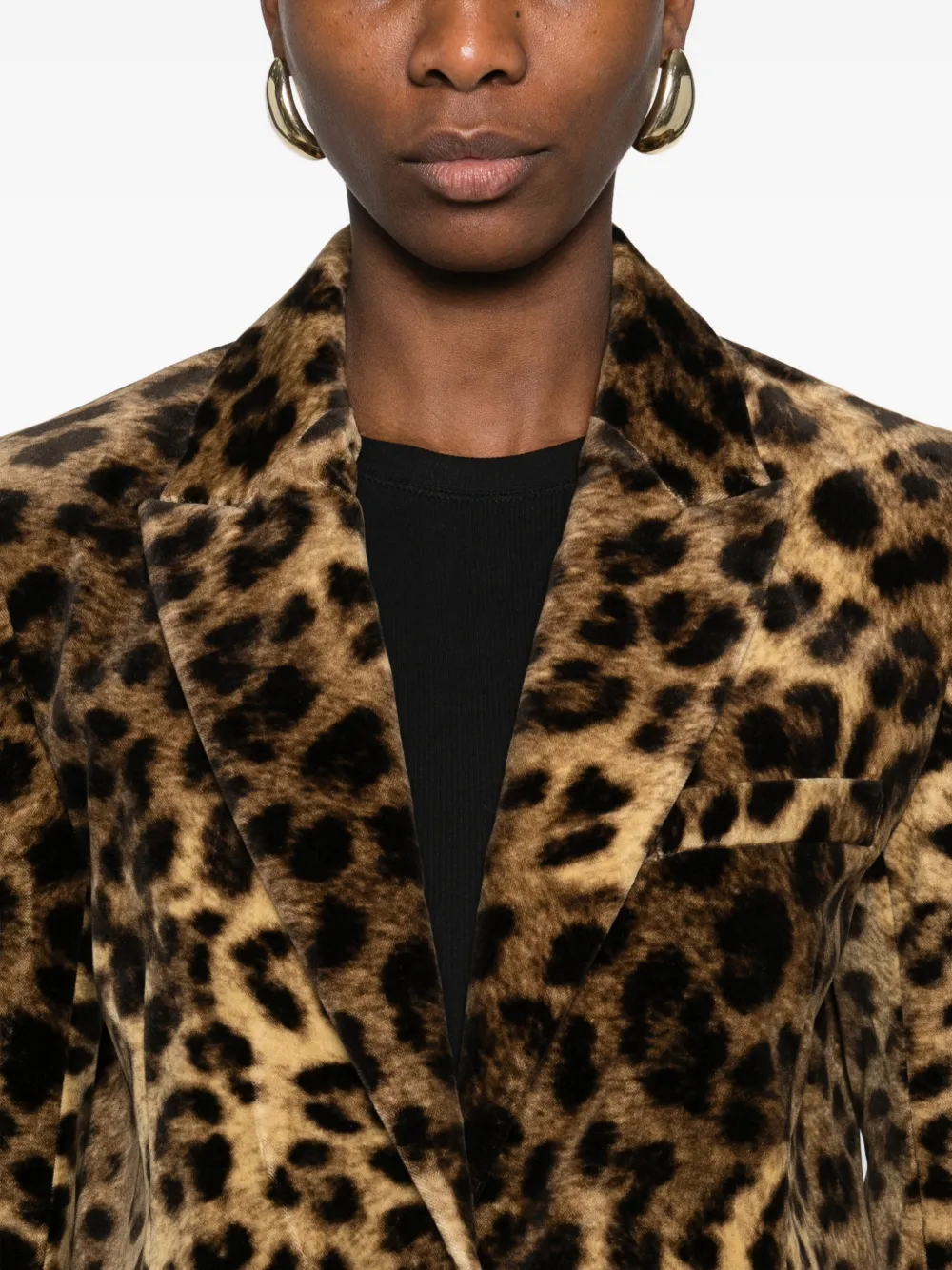 Leopard Single-Breasted Jacket