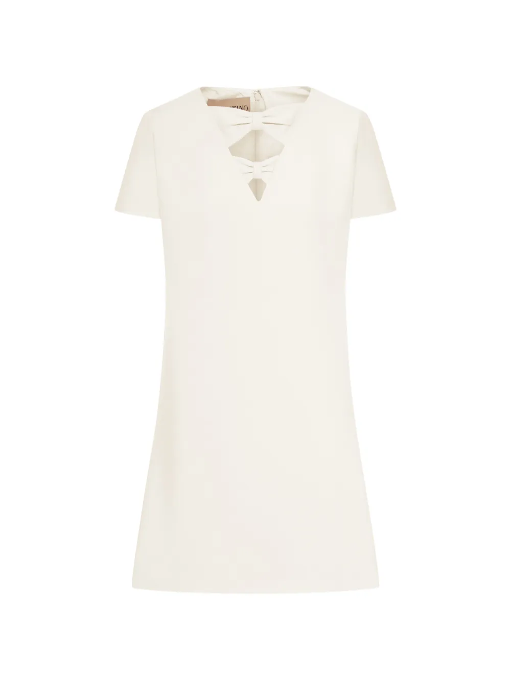 Valentino Garavani bow V-neck mini dress - Toni neutri