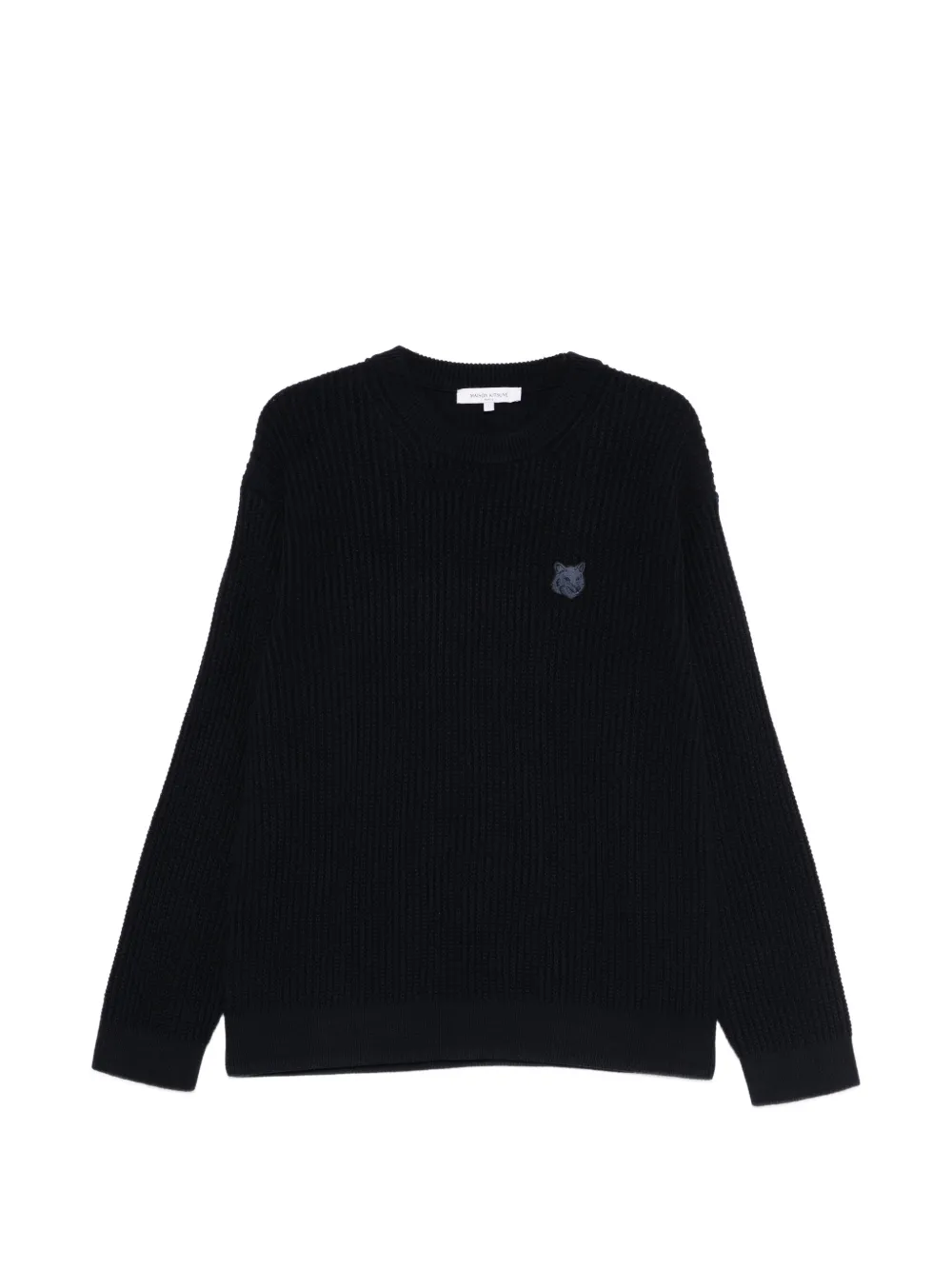 Maison Kitsuné Fox-patch crew-neck sweater - Blu