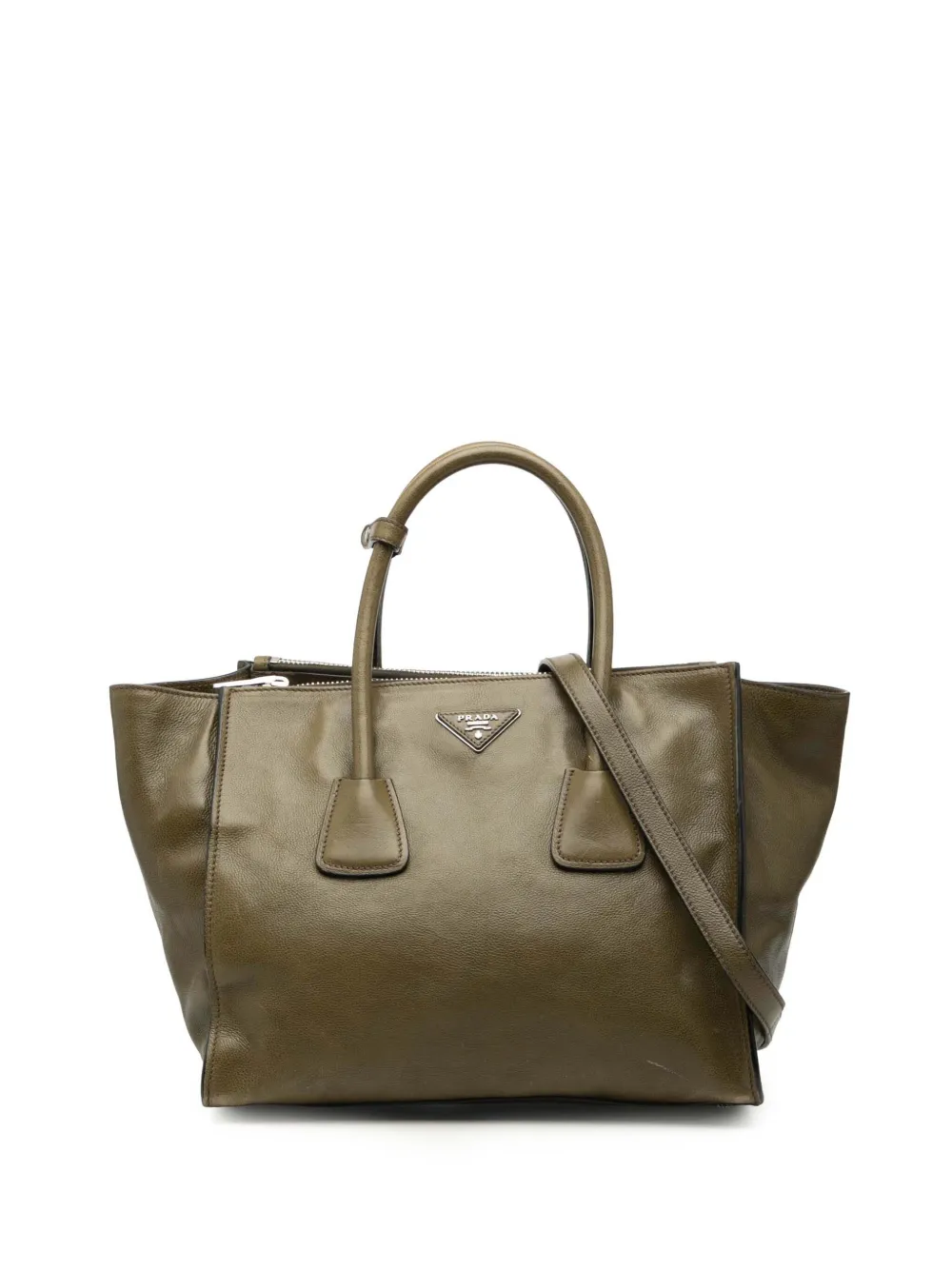 Prada Pre-Owned 2000-2025 Glace Calf Twin Pocket Double Handle satchel - Marrone