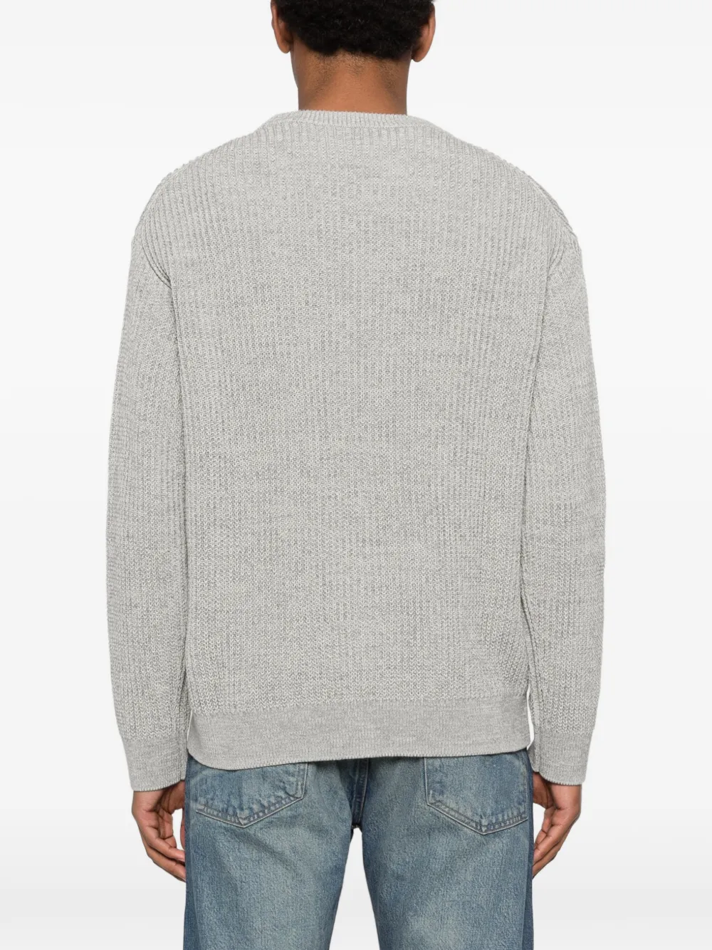 Maison Kitsuné Geribbelde trui met logopatch Grijs