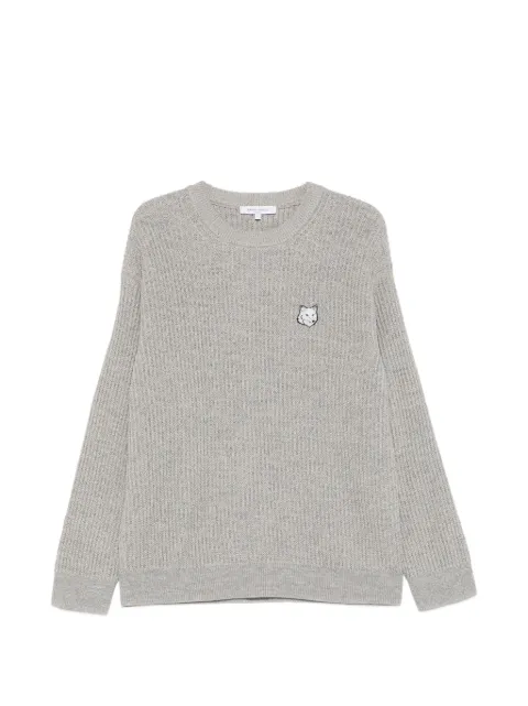 Maison Kitsuné ribbed logo-patch sweater 