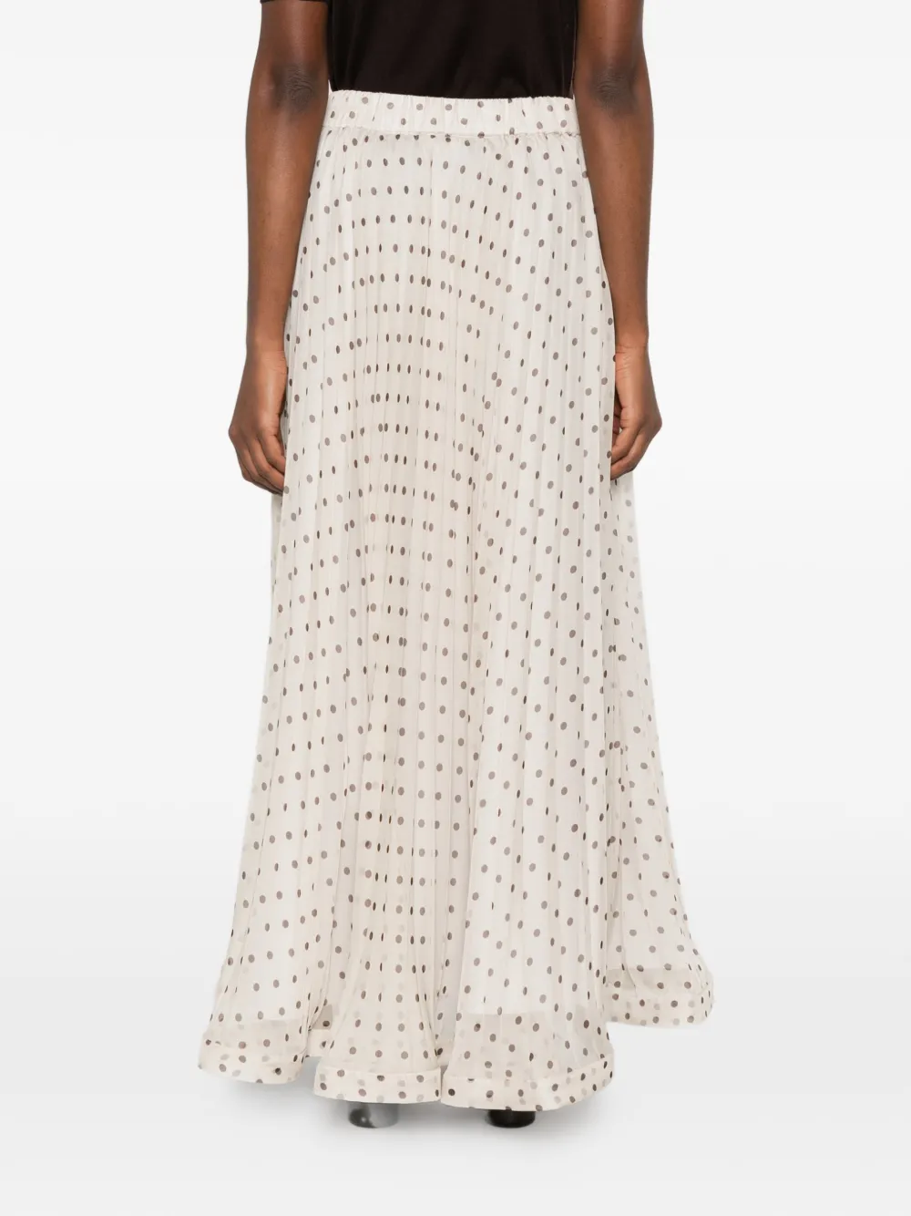P.A.R.O.S.H. Pallina maxi-rok met stippen Beige