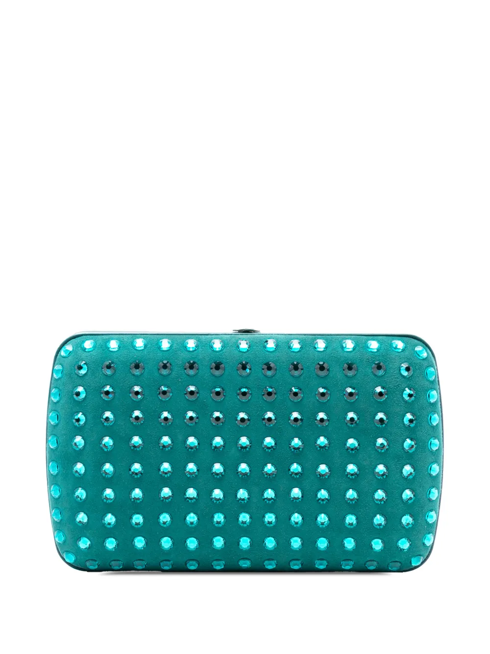 Gucci Pre-Owned 2016-2025 Suede Crystal Embellished Interlocking G Broadway clutch bag - Blu
