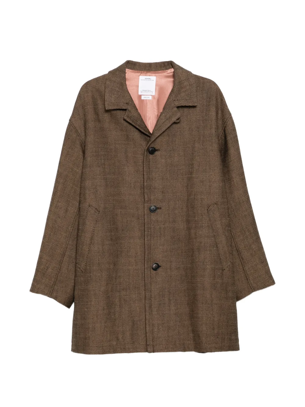 visvim tweed trench coat - Marrone