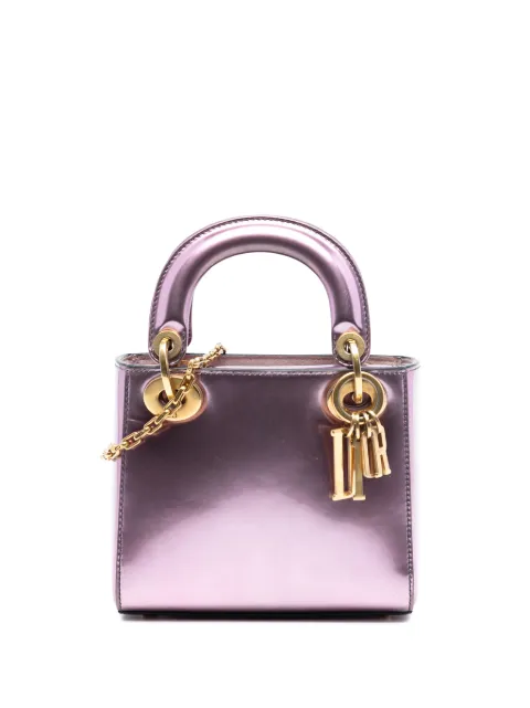 Christian Dior Pre-Owned 2018 Mini Metallic Patent Lady Dior satchel