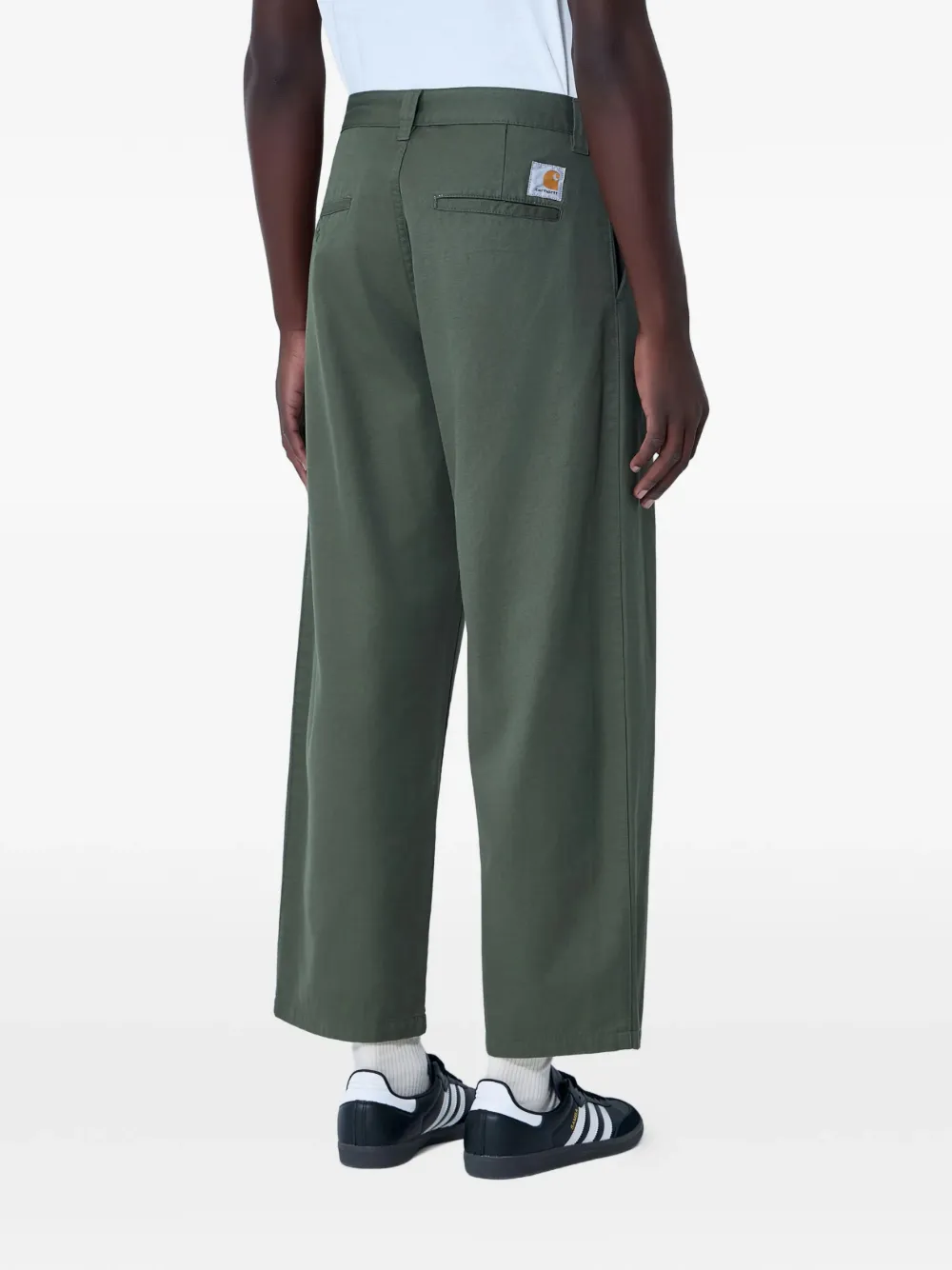 Carhartt WIP Jeans met wijde pijpen en vijf zakken Groen