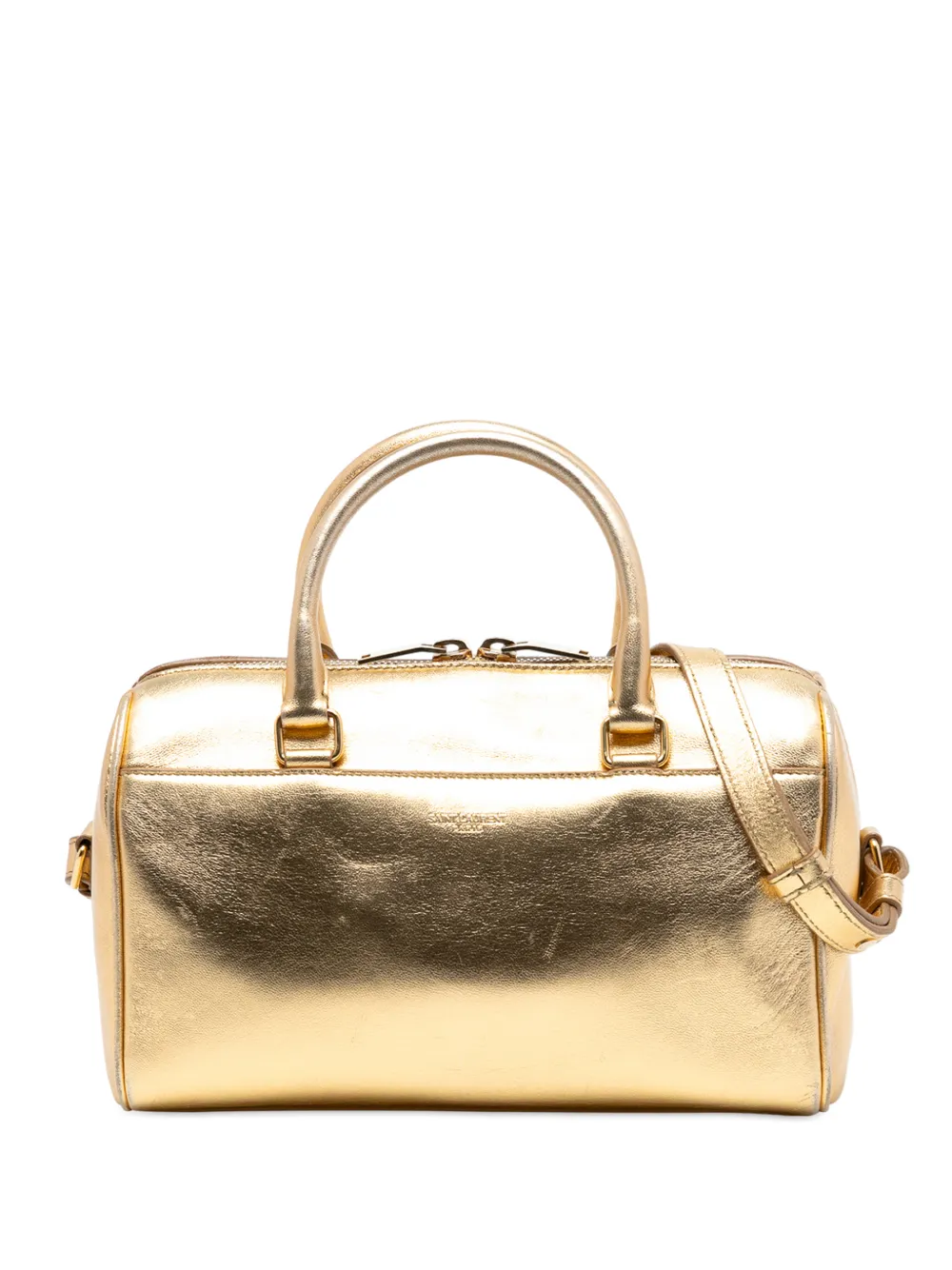 Saint Laurent Pre-Owned 2013-2025 Baby Metallic Leather Classic Duffle satchel - Oro
