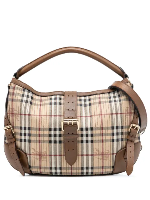 Burberry Pre-Owned 2000-2017 Haymarket Check Dunloe Satchel-Tasche aus beschichtetem Canvas und Leder 