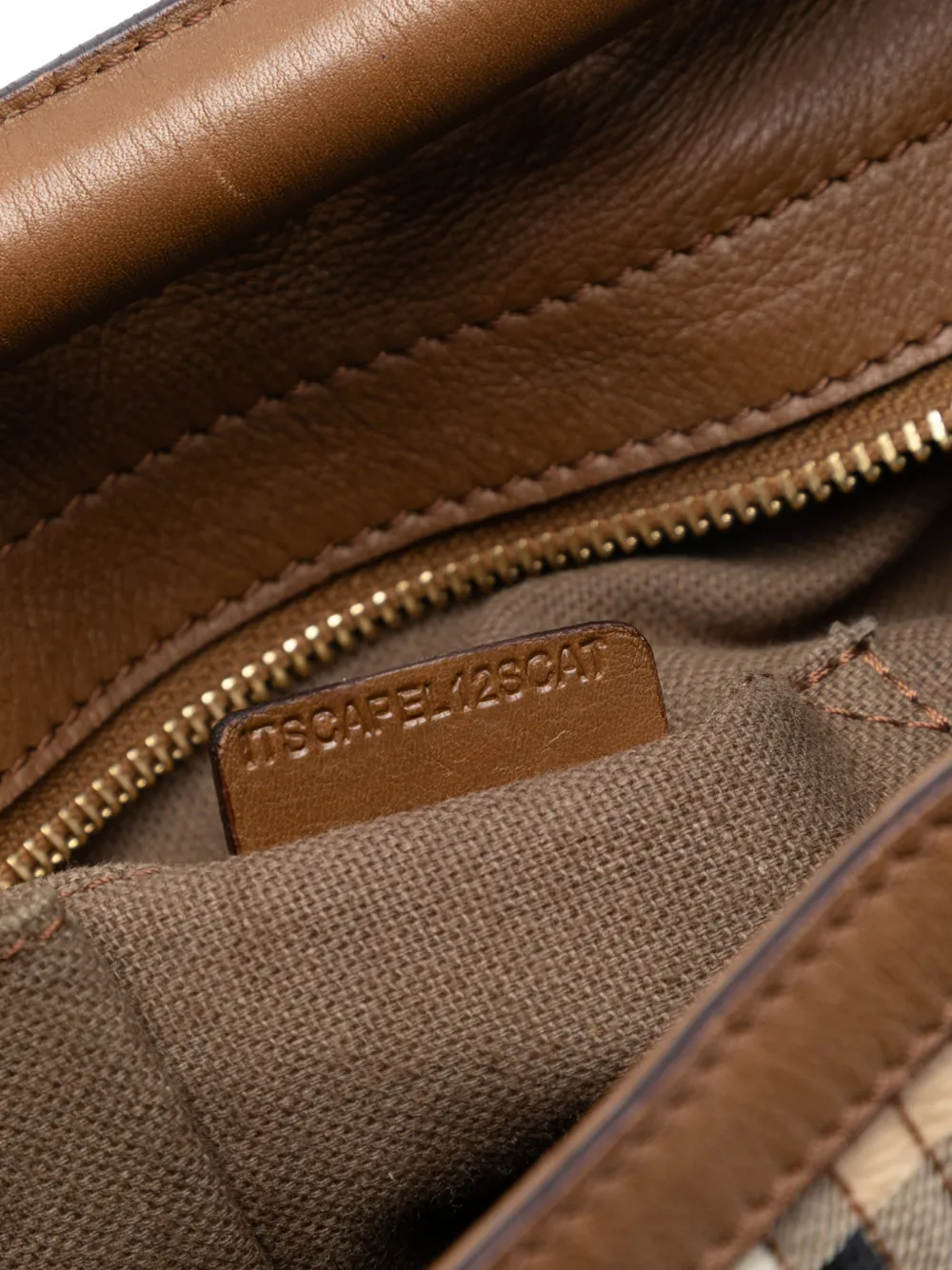 2000-2017 Haymarket Check Stitched Coated Canvas And Leather Dunloe Satchel