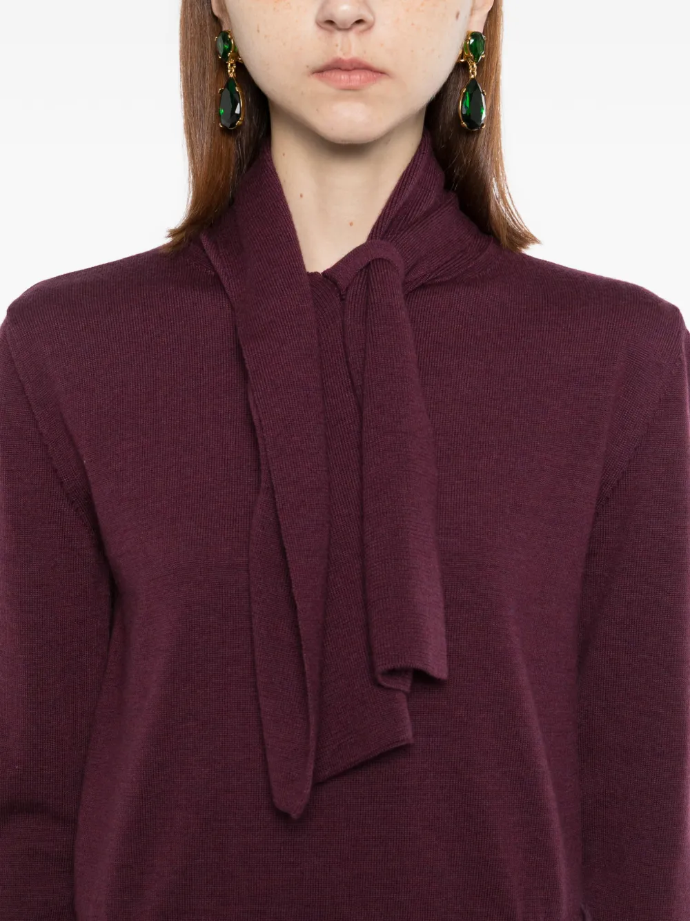 Saiid Kobeisy Wollen blouse met strik Paars
