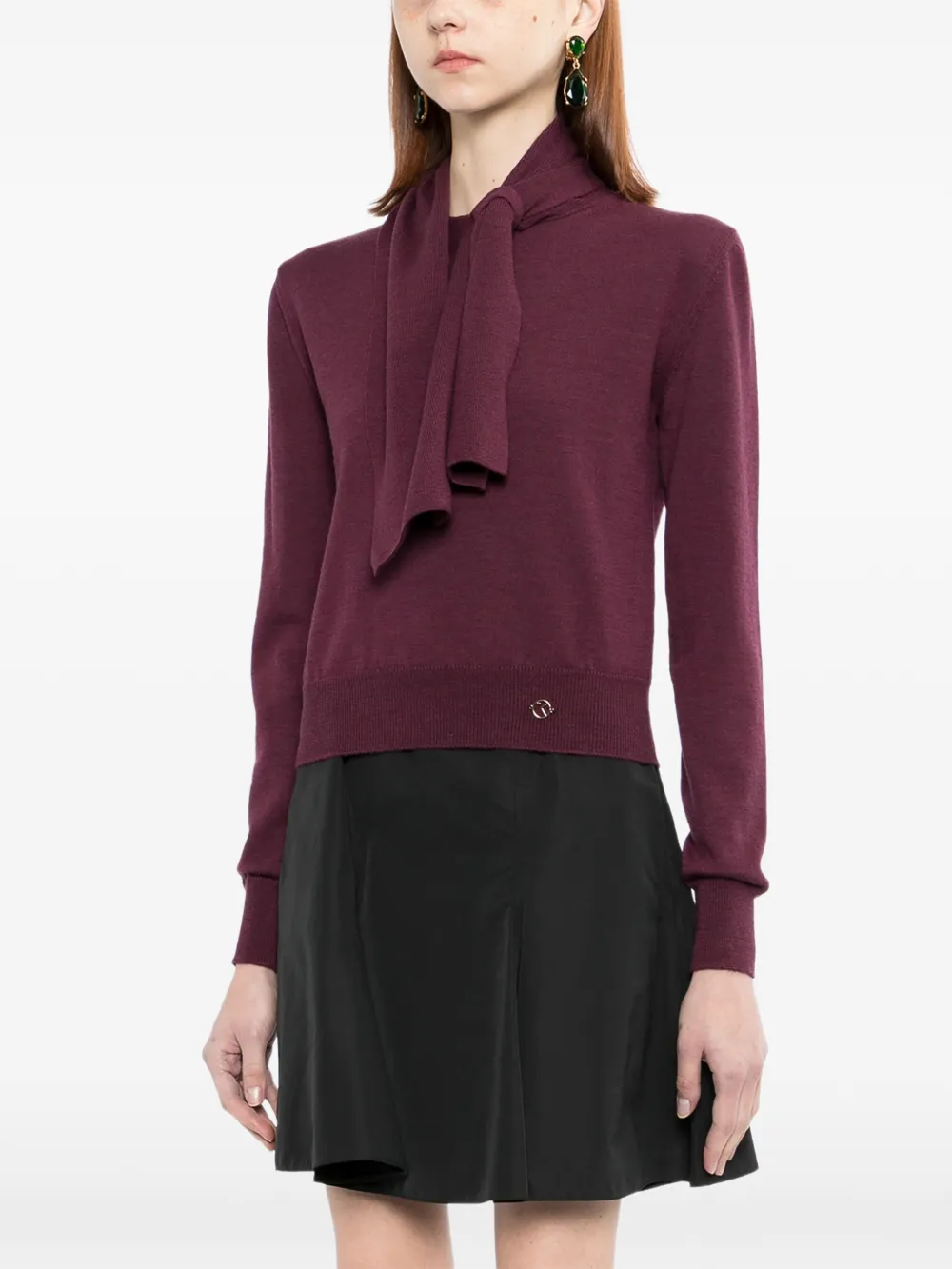 Saiid Kobeisy Wollen blouse met strik Paars