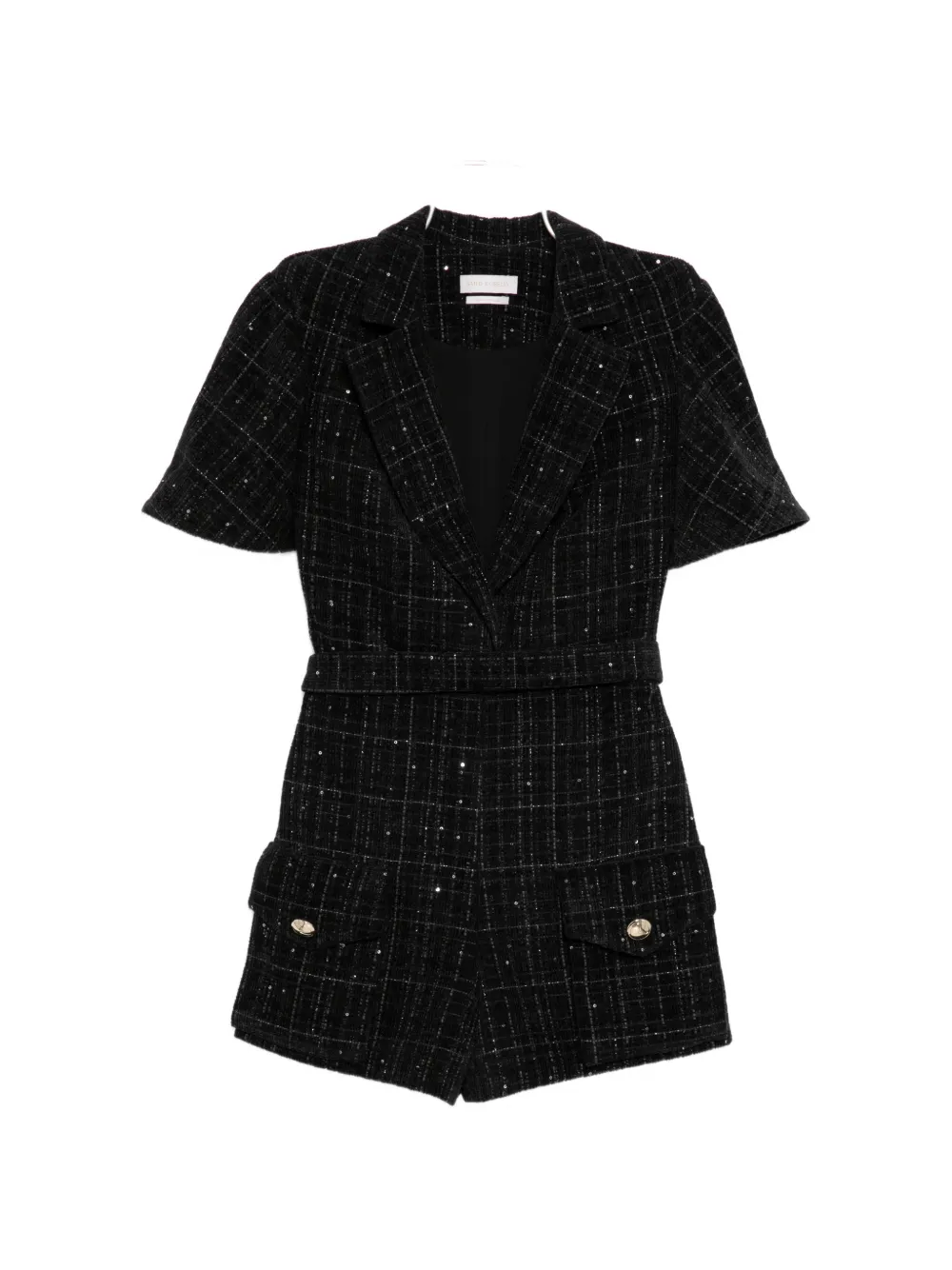 Saiid Kobeisy tweed short jumpsuit - Nero