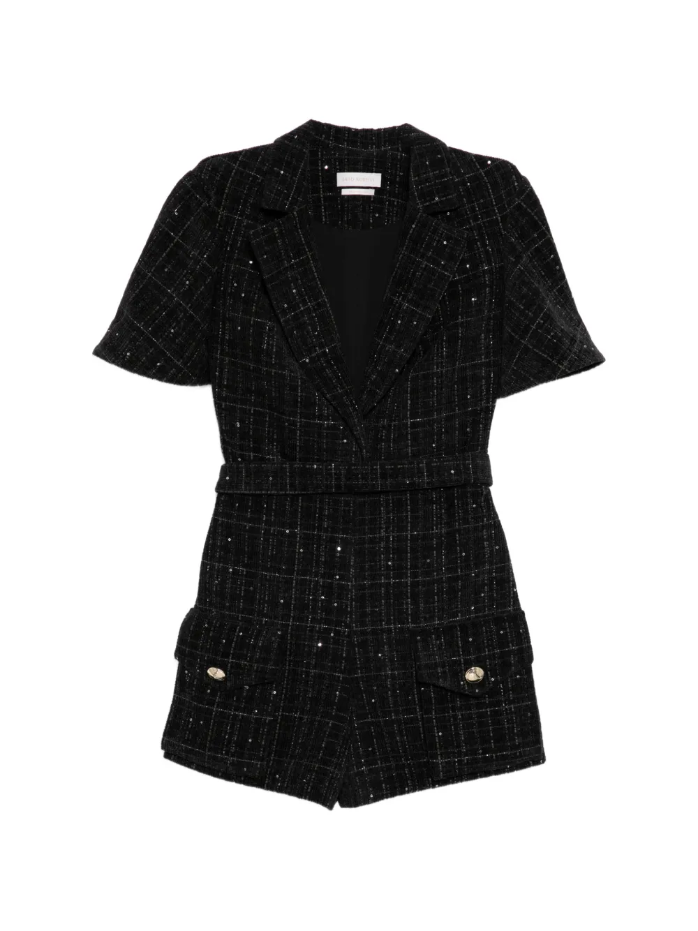 Saiid Kobeisy tweed short jumpsuit - Nero