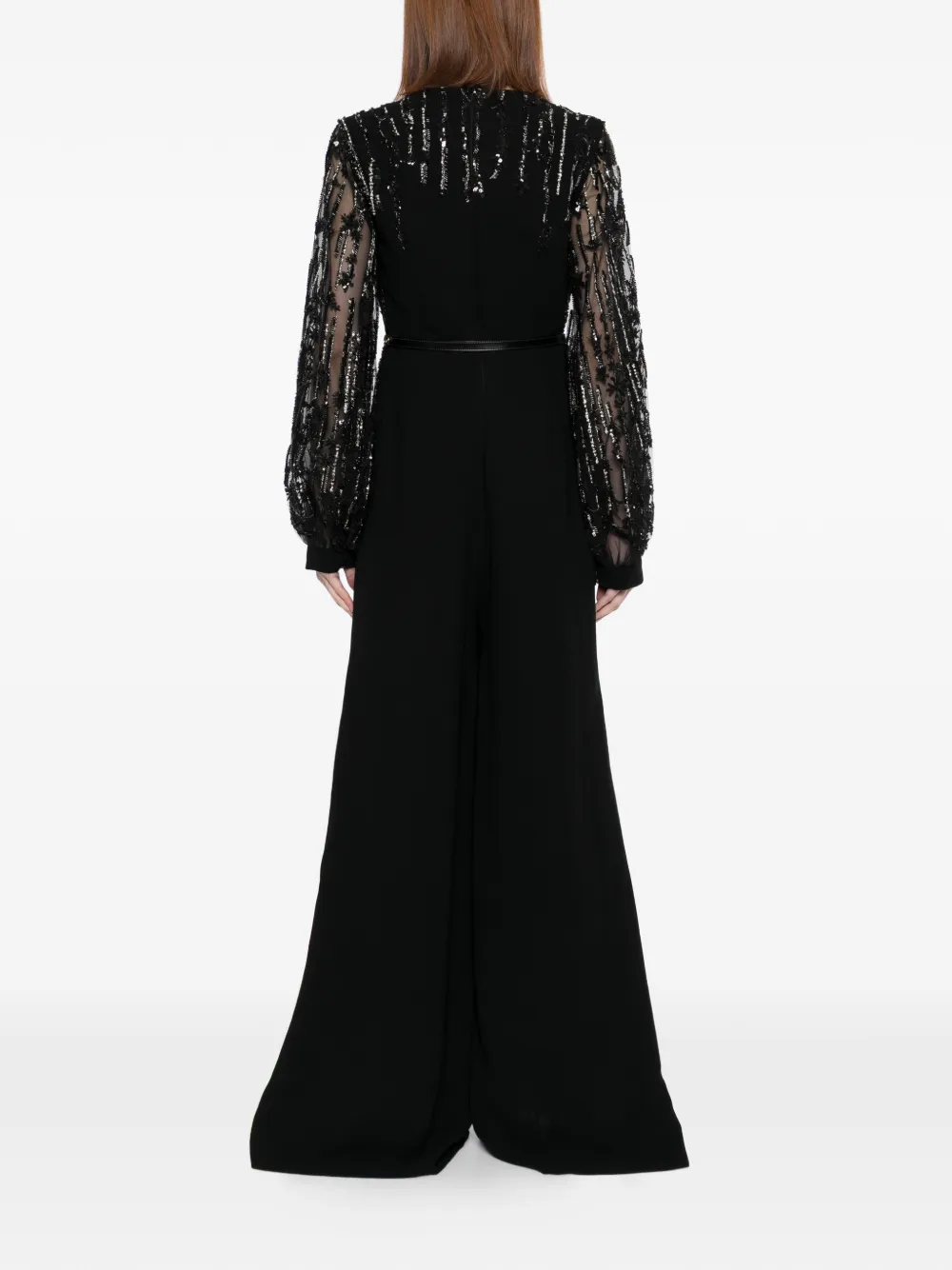 Saiid Kobeisy Crêpe jumpsuit met kralen Zwart