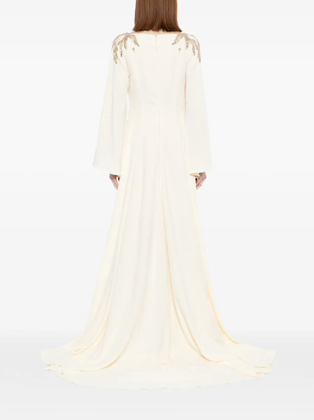 Saiid Kobeisy Verfraaide crêpe tuniek Beige