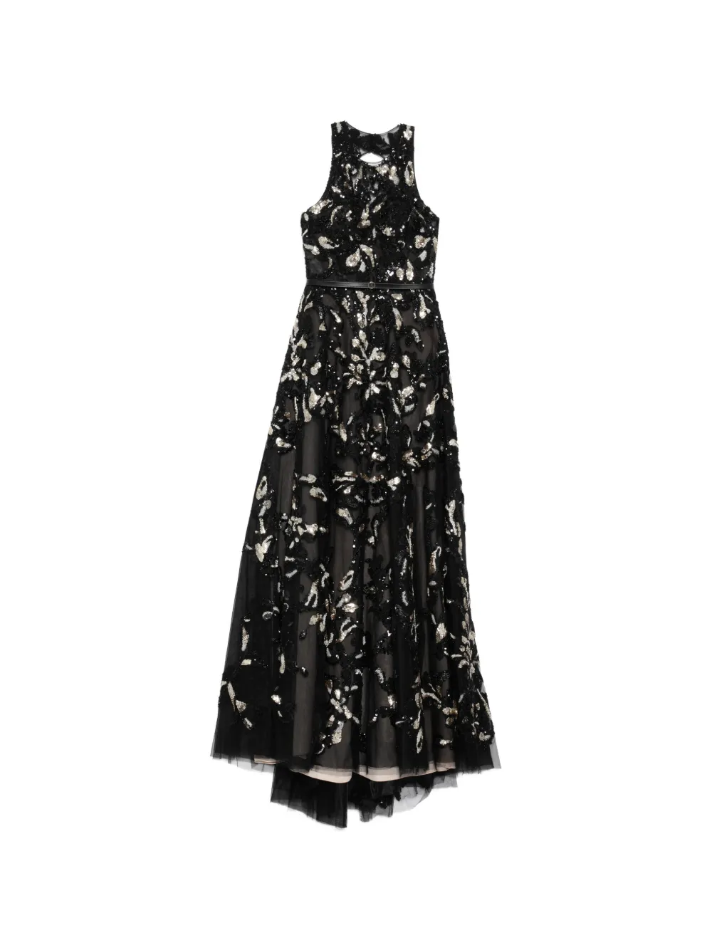 Saiid Kobeisy embroidered tulle long dress - Nero