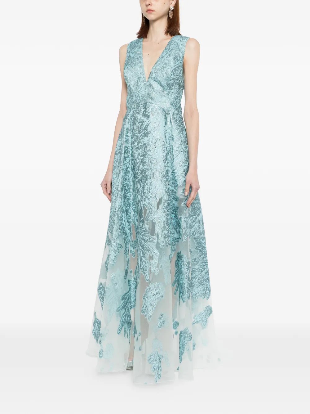 Saiid Kobeisy Brocade jurk Blauw