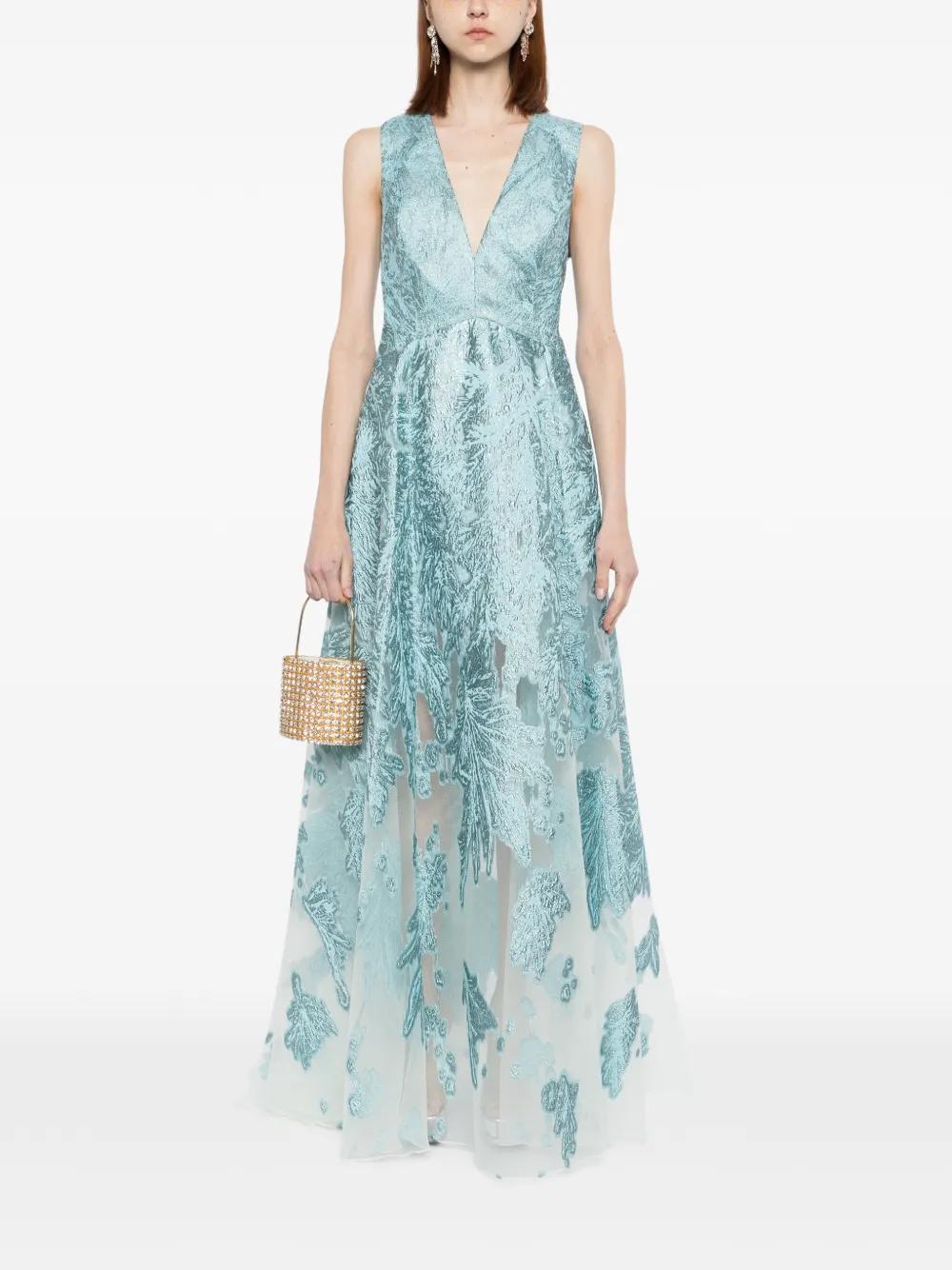 Saiid Kobeisy Brocade jurk Blauw