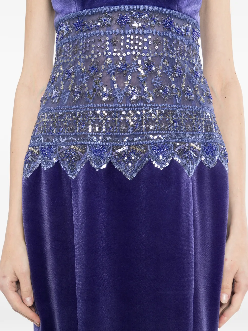 Saiid Kobeisy Strapless jurk met geborduurd detail Paars